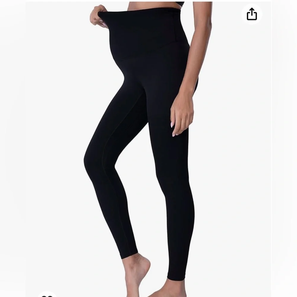 Poshdivah women’s maternity leggings over the belly pregnancy yoga pants active - Picture 2 of 6